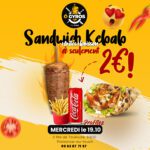 Sandwich Kebab +Frites+Boisson à seulement 2 euros