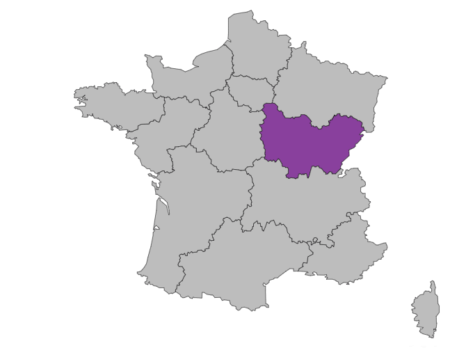 carte coloree bourgogne franche comte avec icones retraite