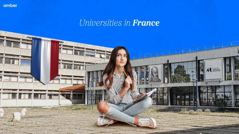 etudiant reflechissant devant universite francaise moderne