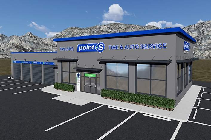 magasin pneus point s facade exterieure station service