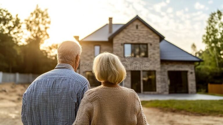 personne agee devant maison de retraite